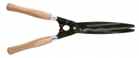 Hedge shears, wavy edged blades - cushioned - wooden handles