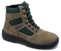 Green suede leather with green fabric panel lace up hiker