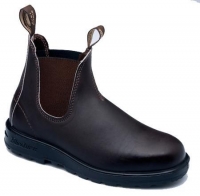Chestnut water resistant leather elastic side boot