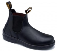 Black waxy leather elastic side boot