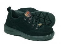Black water resistant suede leather lace up shoe