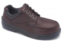 Brown tumbled leather lace up deck shoe