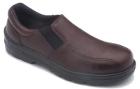 Brown tumbled leather slip on shoe