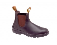 Claret waxy leather elastic side boot