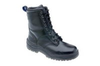 Black Verona uniform fine finish leather high leg boot