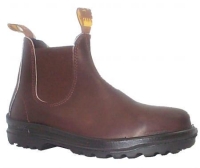 Chestnut water resistant leather elastic side boot