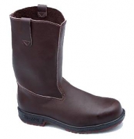 Wellington Brown water resistant leather pull on high leg 'riggers' boot