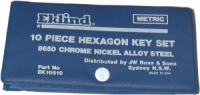 Hex Key Set Wallet,Metric Short,10-Pce