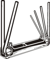 Fold-Up Hex Key Set,Metric 3-10Mm (Lrg)