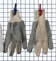 Cotton drill glove, knitted wrist