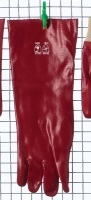 Red PVC glove, 45cm single dipped